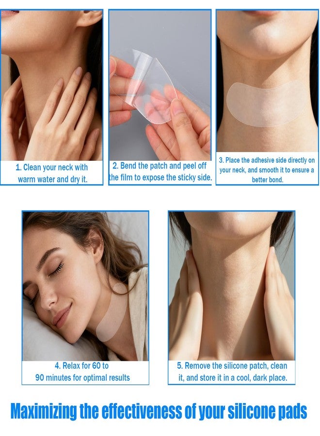 Penitue 5pcs Silicone Neck Wrinkle Patches, Reusable Anti-Aging Silicone Pads for Neck Wrinkles Overnight Skin Firming & Tightening Smooth Fine Lines & Creases - Image 5